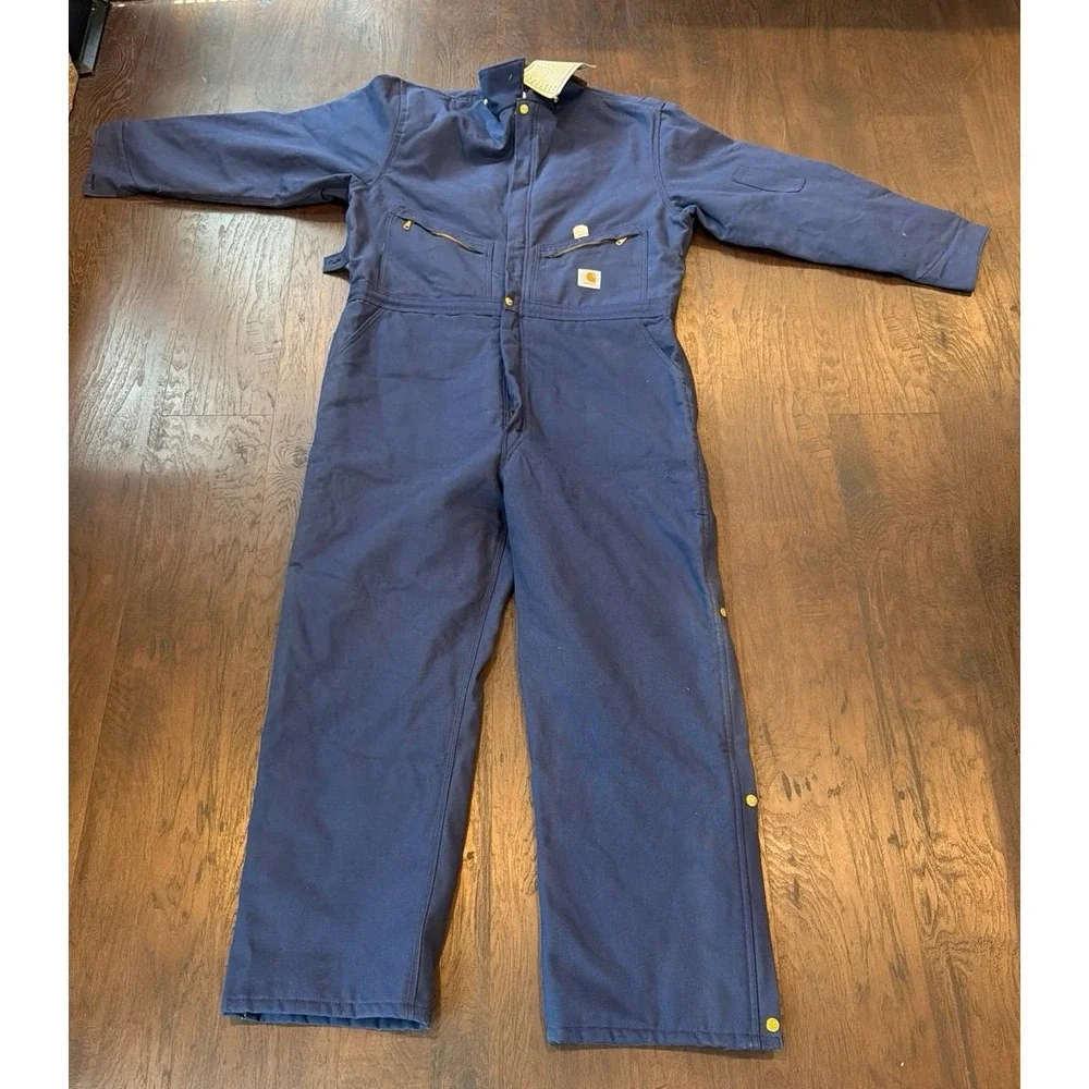 NOS Vintage Carhartt 998QZ Blue Duck Insulated Coveralls 48R USA Made NWT
